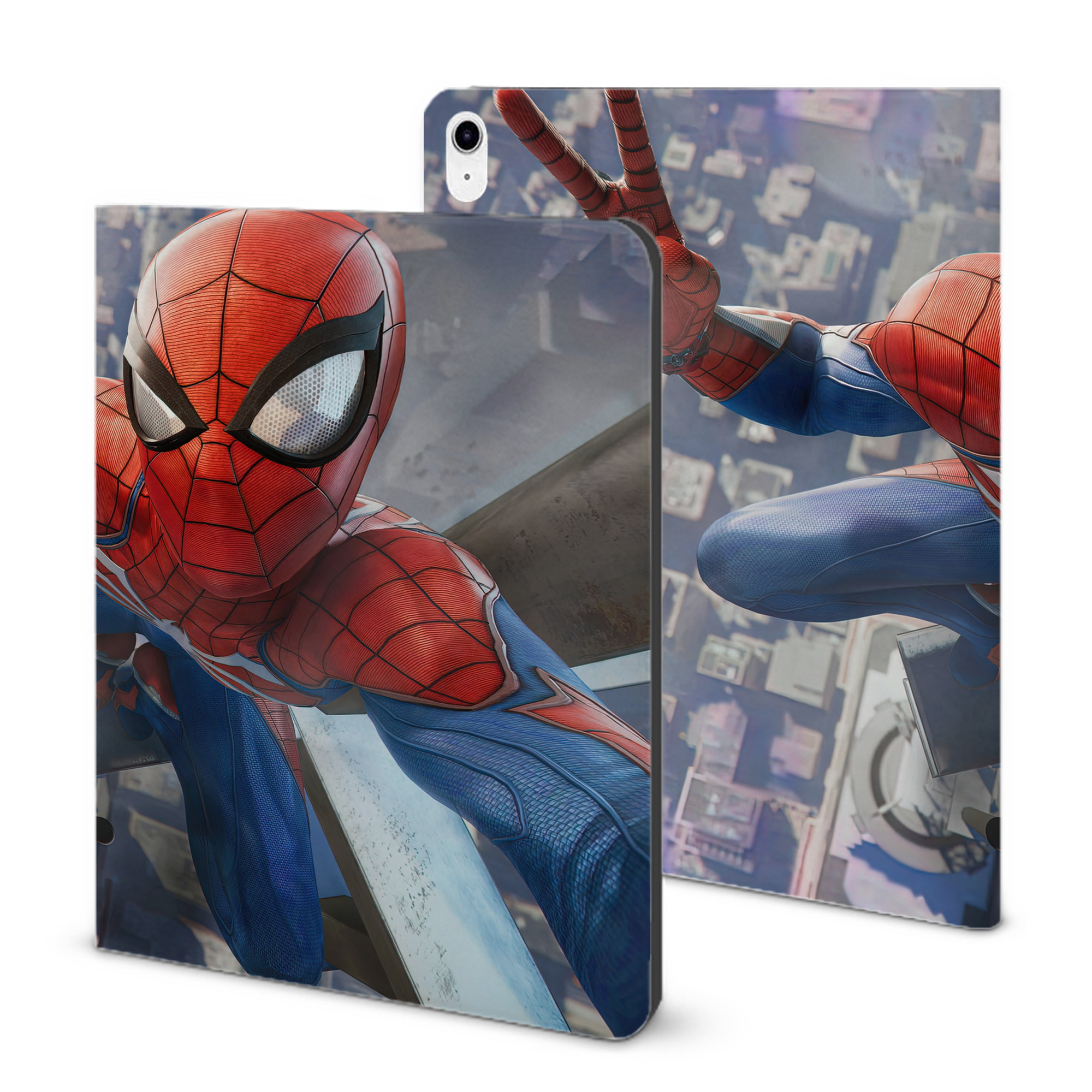 （画像用） Spider Man スパイダーマン IPad ケース ブック型 PUレザー TPU 耐衝撃 軽量 薄型 ペン収納なし 全面保護 IPad 各モデル対応